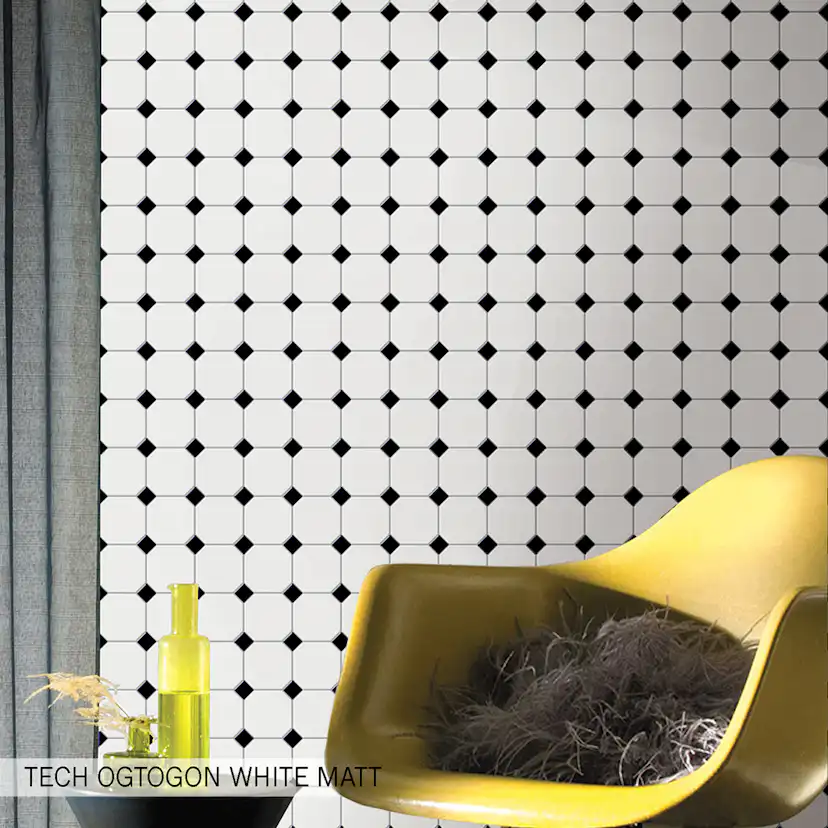 Mosaik Konradssons Tech Octagon Vit Matt 30,5x30,5 cm