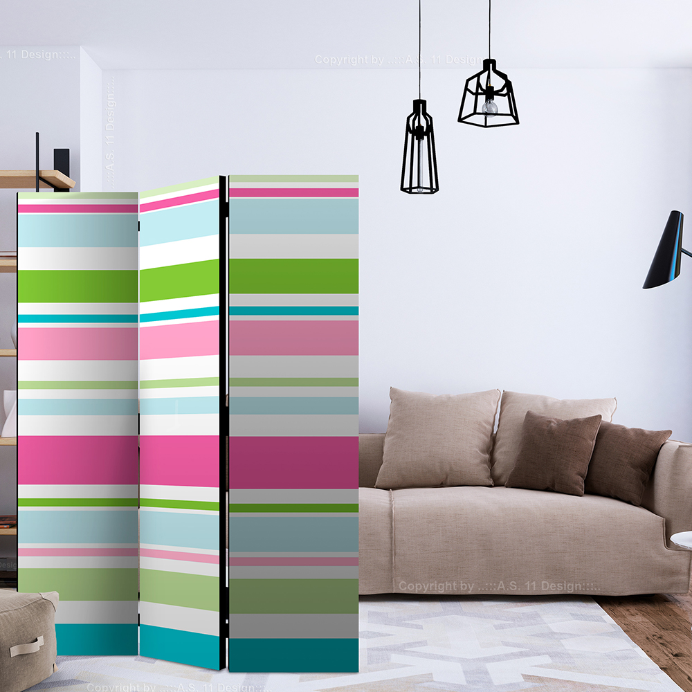 Rumsavdelare Skärmvägg Arkiio Bright Stripes 135x172 cm