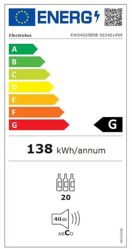 Vinkyl inbyggnad Electrolux EWS4020B5B