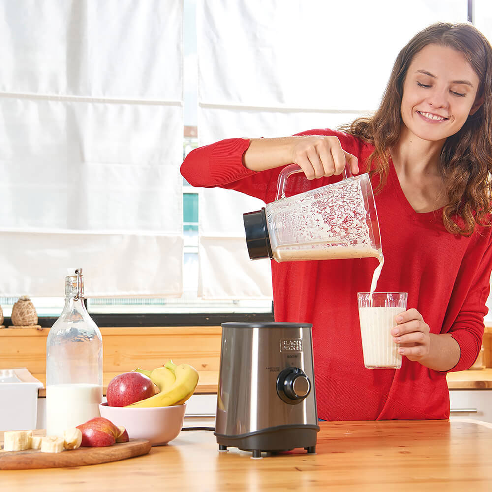 Blender Black+Decker 1,5L Borstat Stål 800W Multi-Speed & Pulsfunktioner