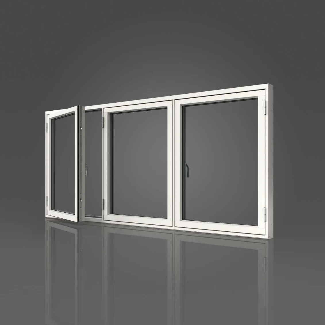 Sidohängt Fönster Elitfönster Original Aluminium 100 3-Luft
