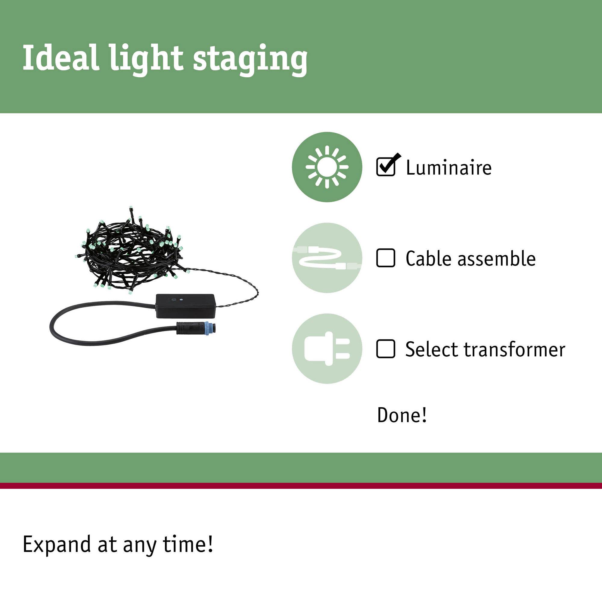 Ljusslinga LED Paulmann Yuna Fairy Lights Plug & Shine IP44 24V Ljus: RGB, Längd: 5 m