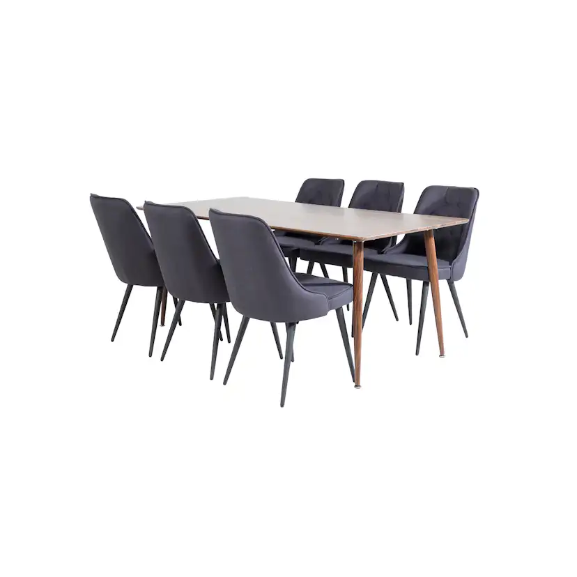 Matgrupp Venture Home Pobbie med 6 Vera Stolar Polyestertyg