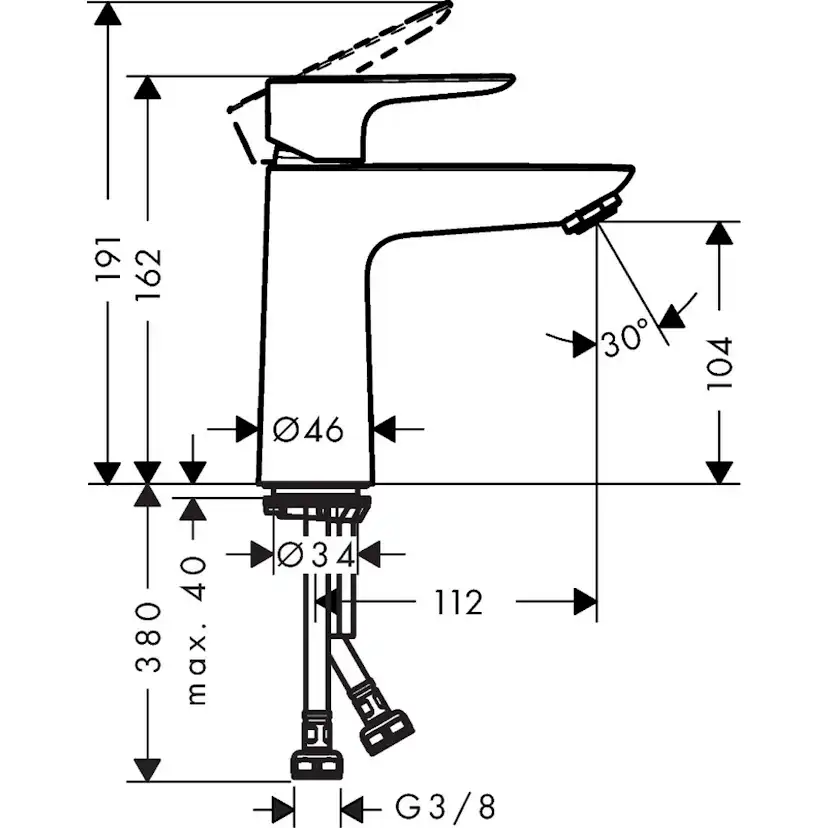 Tvättställsblandare Hansgrohe Talis E 110