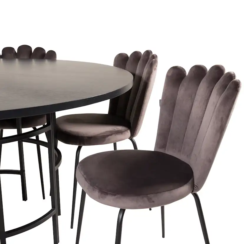 Matgrupp furniture/fashion Copenhagen med 6 Gråa Limhamn Light Stolar