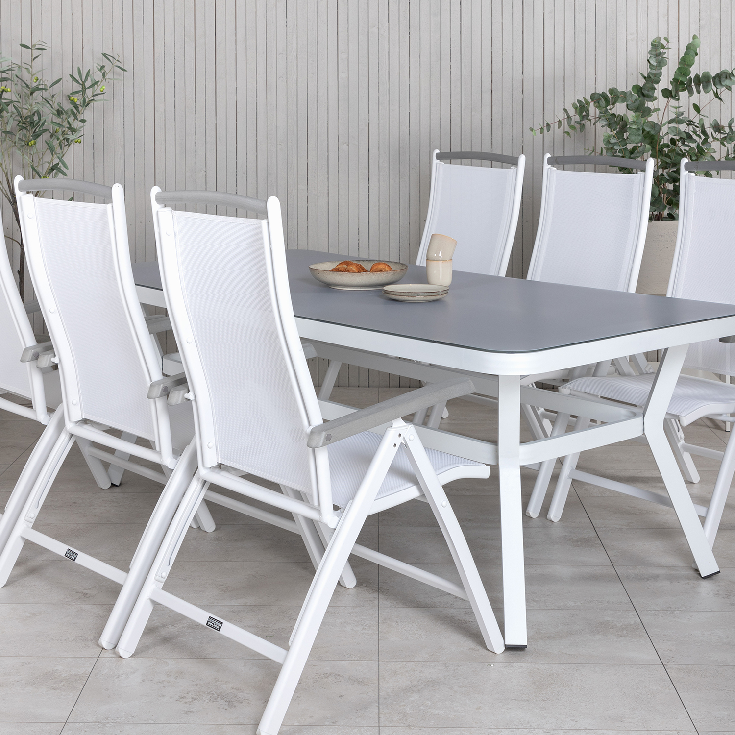 Matgrupp Utomhus Venture Home Virya 160x90 med 6 Albany PositionsTrädgårdsstolar