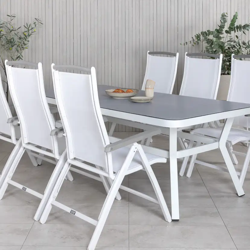 Matgrupp Utomhus Venture Home Virya 160x90 med 6 Albany PositionsTrädgårdsstolar