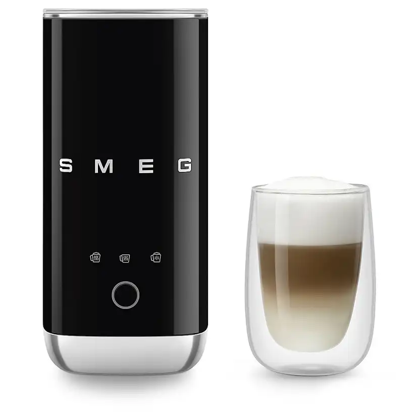 Mini Mjölkskummare Smeg MFF02BLEU Svart högblank