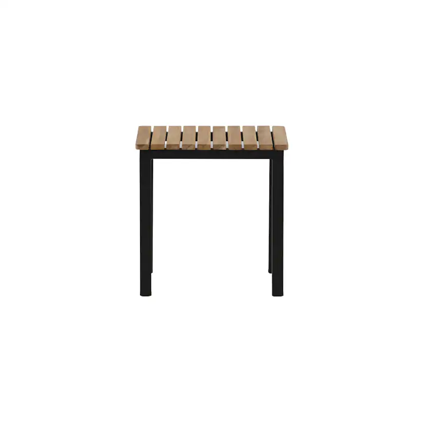 Mexico Sidobord 40*40*40 - Svart Alu / teak Svart