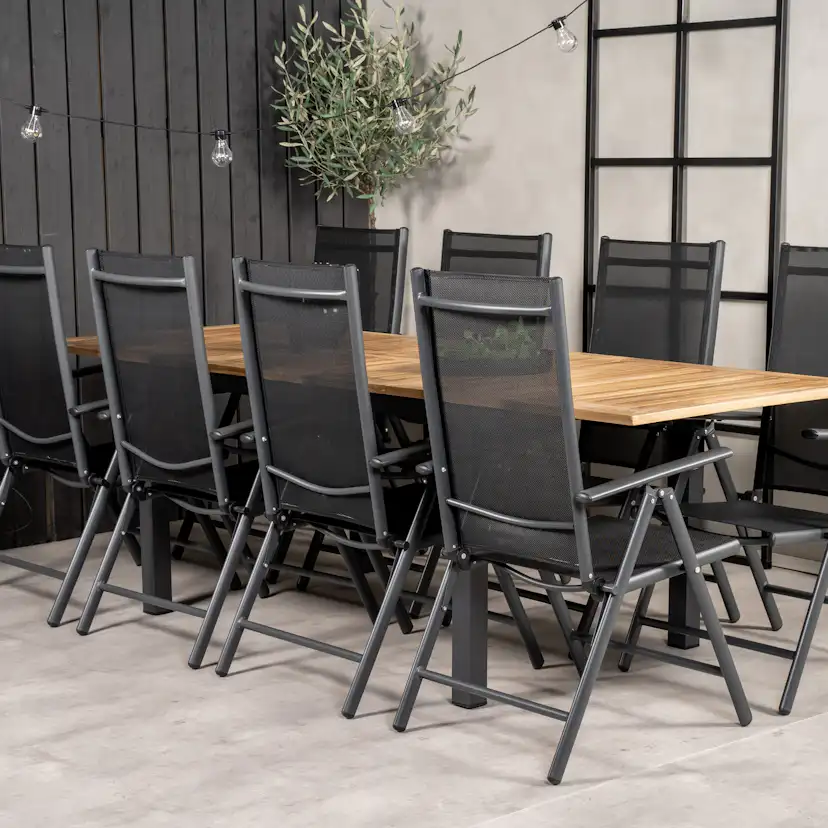 Matgrupp Venture Home Perla 160/240 med 8 Bront Positionsstolar