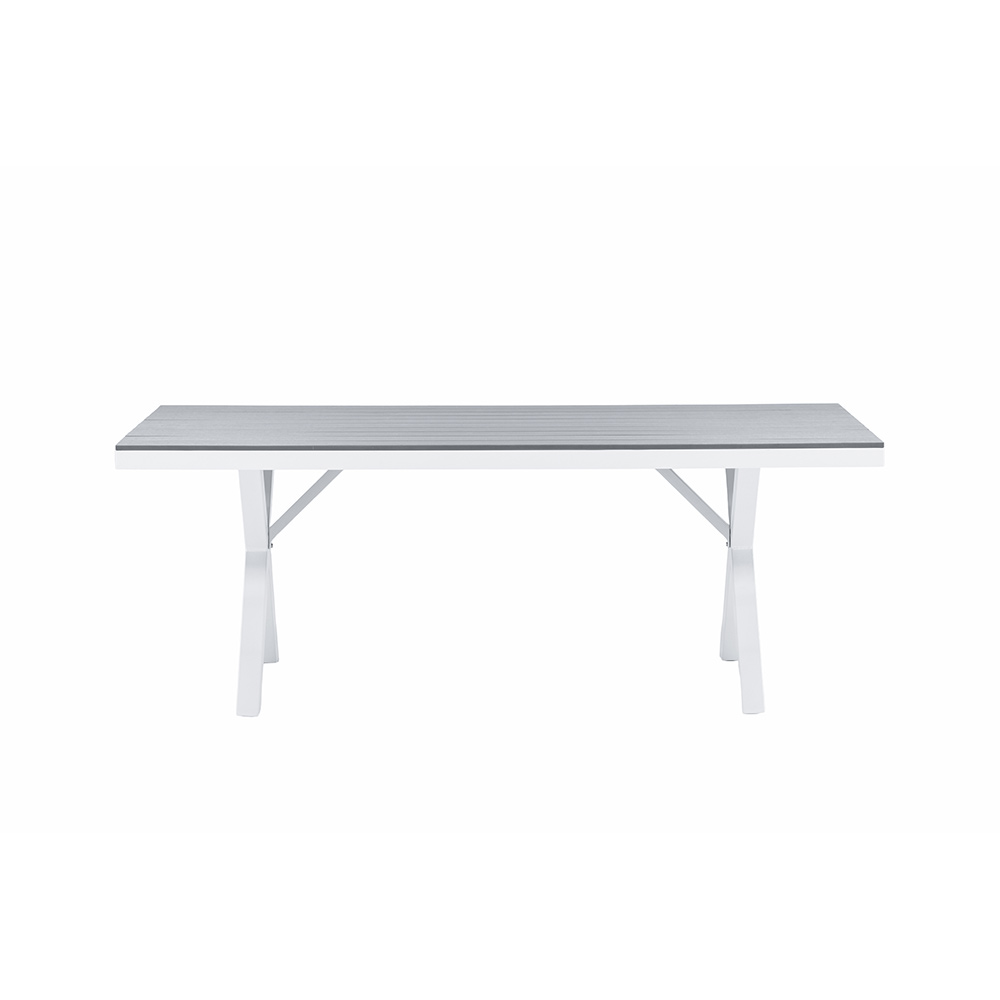Garcia Diningtable Alumnium - White / Light Grey Aintwood / Grå