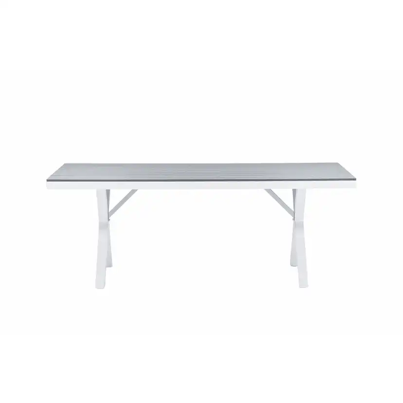 Garcia Diningtable Alumnium - White / Light Grey Aintwood / Grå