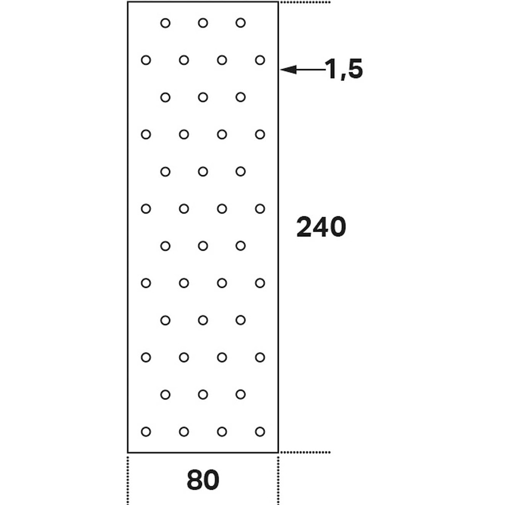 Hålplatta Hp 80x240x1,5 80x240x1,5 mm
