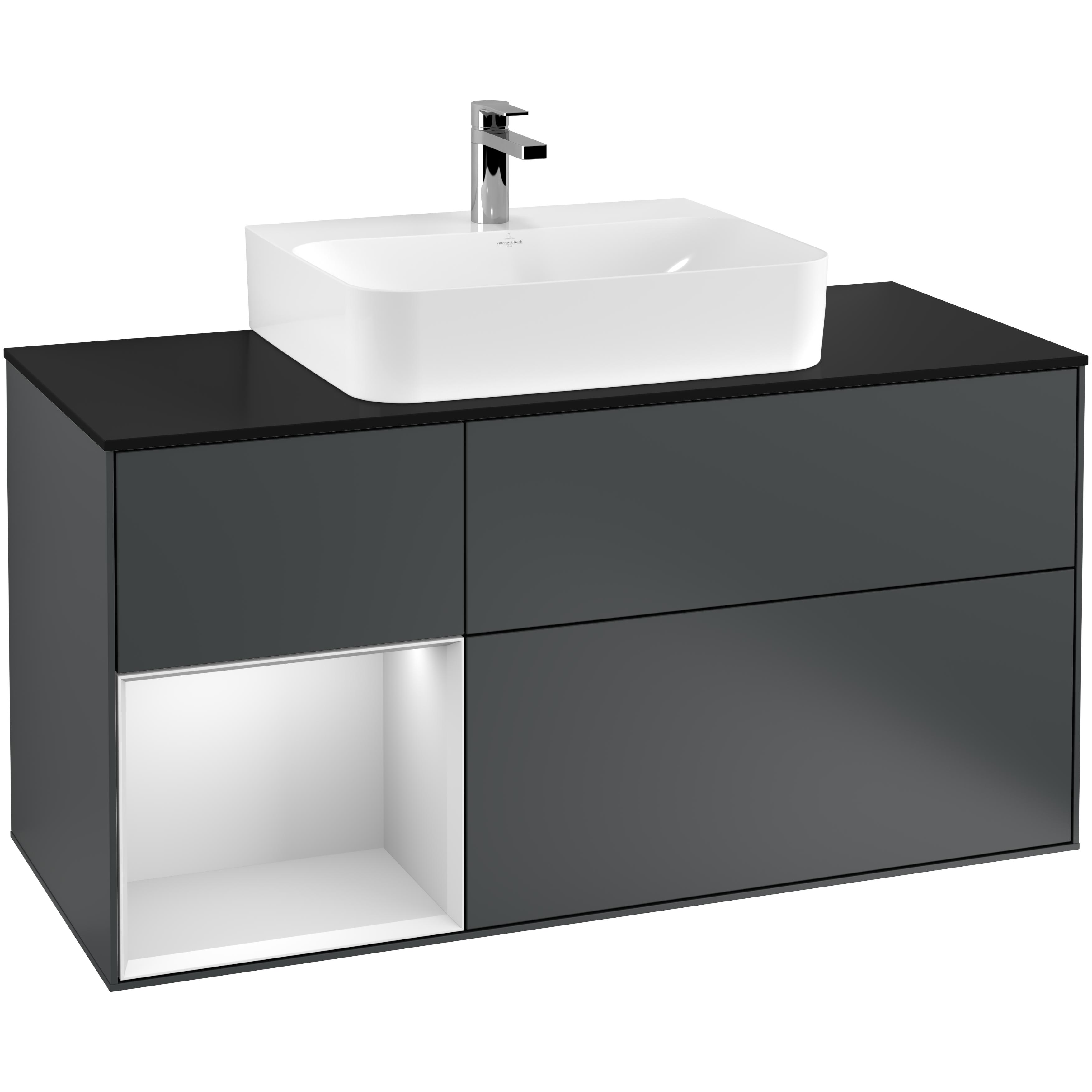 Tvättställsskåp Villeroy & Boch Finion med 3 Lådor Hylla och Bänkskiva för Centrerat Tvättställ