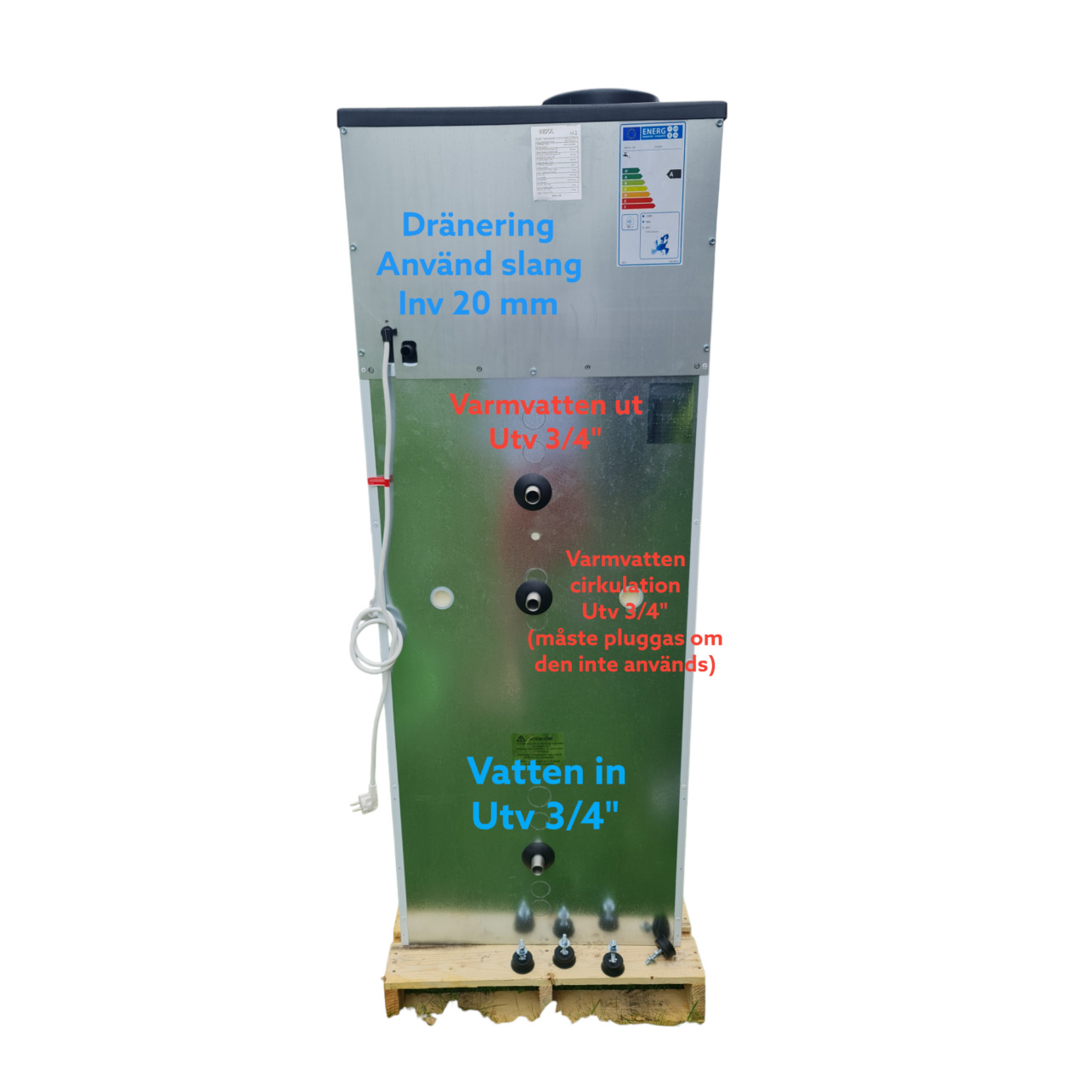 Värmepumpsberedare Indol EcoHeat 160FW4R2 Wifi-Ansluten 160L