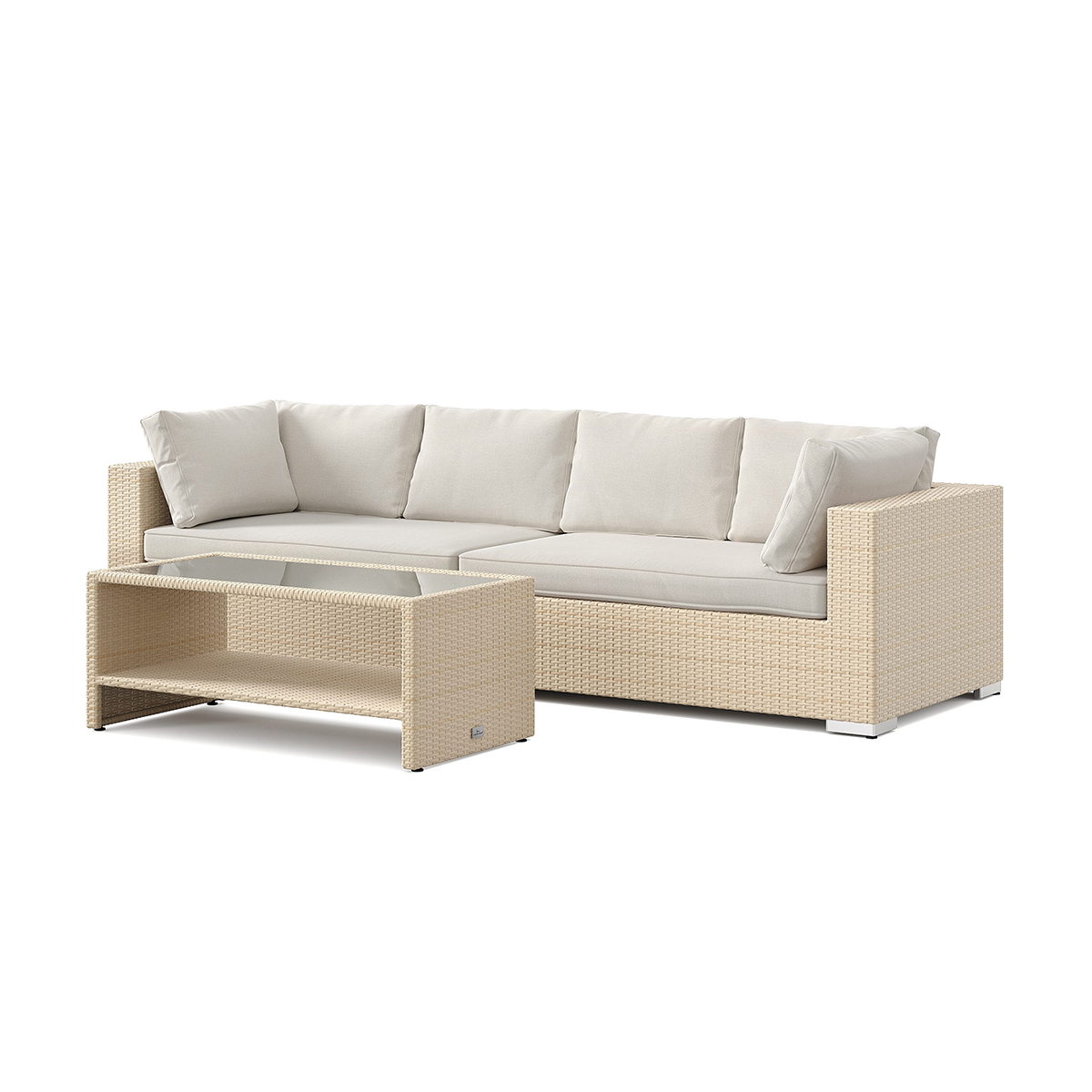 Loungegrupp Comfort Garden Bahamas utesoffa 4-sits med bord och hylla