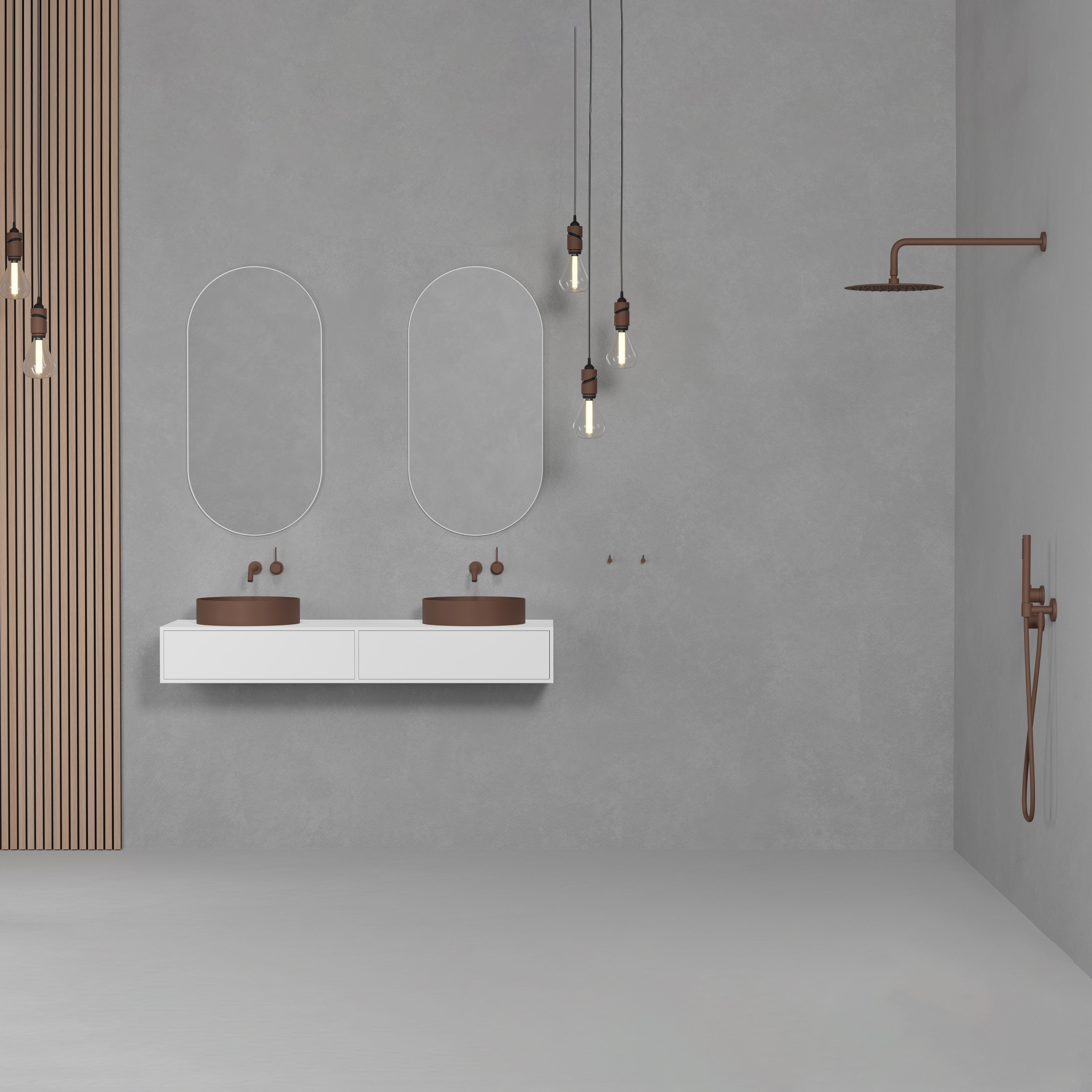 Takduschset Scandtap Steel Harmonized 2X för Inbyggnad Rust Rust/Brun