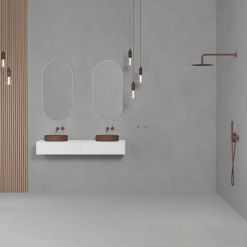 Takduschset Scandtap Steel Harmonized 2X för Inbyggnad Rust Rust/Brun