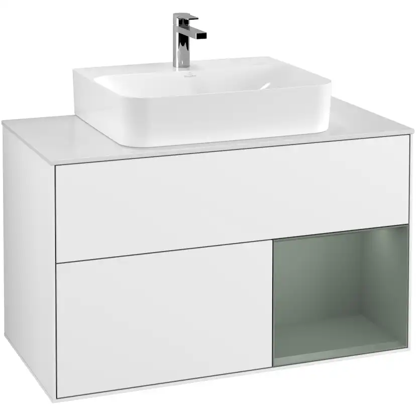 Tvättställsskåp Villeroy & Boch Finion med 2 Lådor Hylla och Bänkskiva för Centrerat Tvättställ