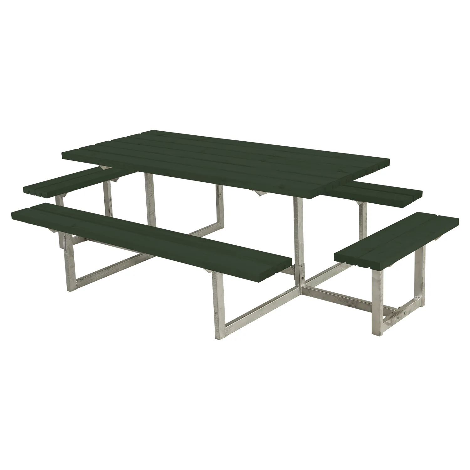 Picknickbord PLUS Basic med Påbyggnad 260 cm Grön Utomhus