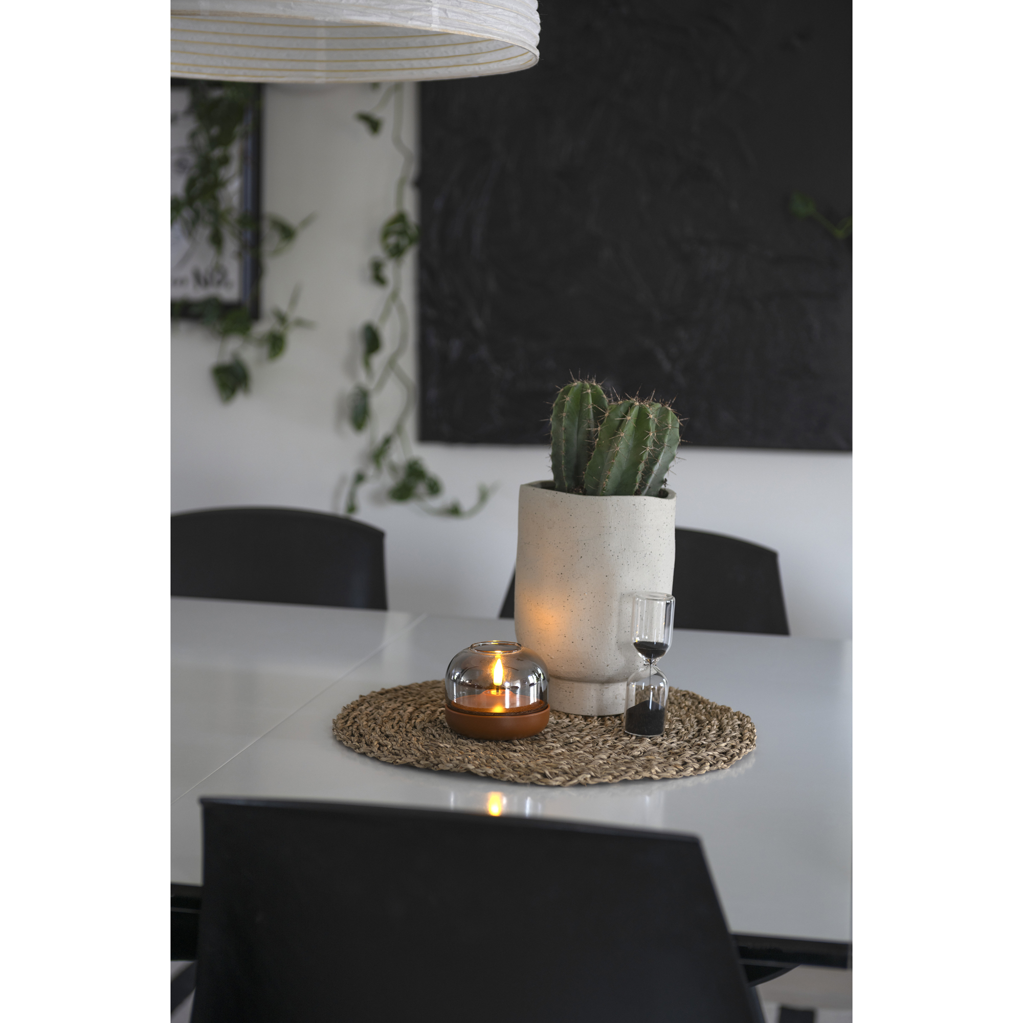 Ljus med glasdekoration LED Terracotta