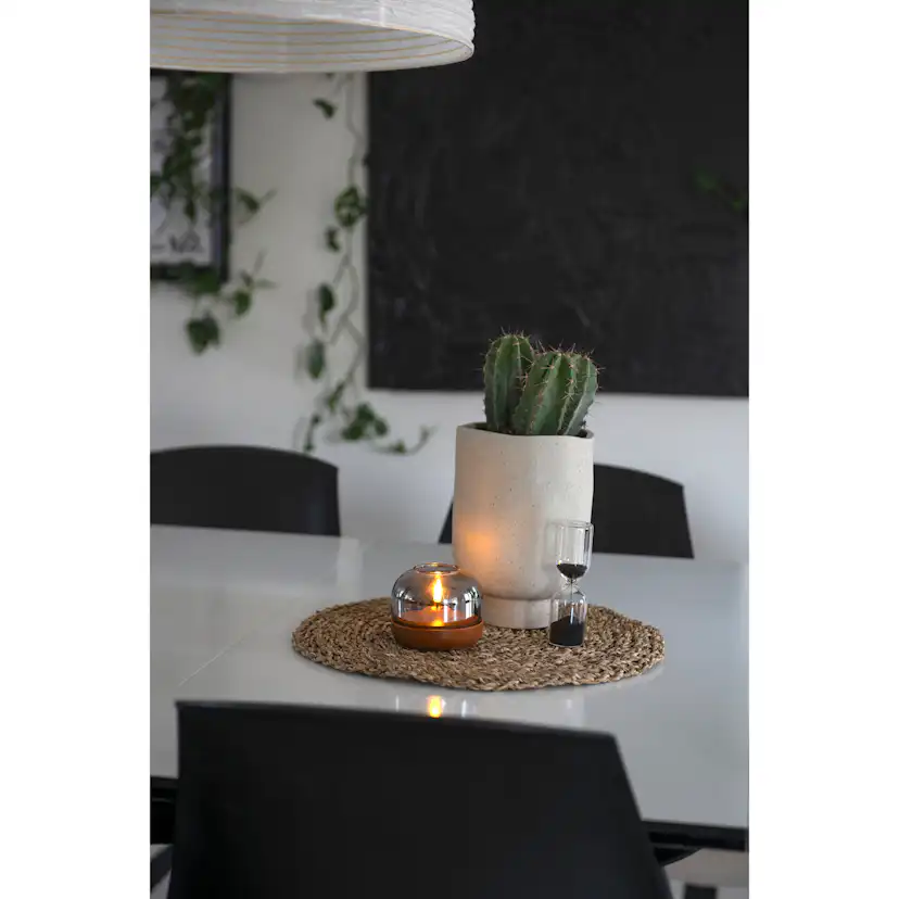 Ljus med glasdekoration LED Terracotta