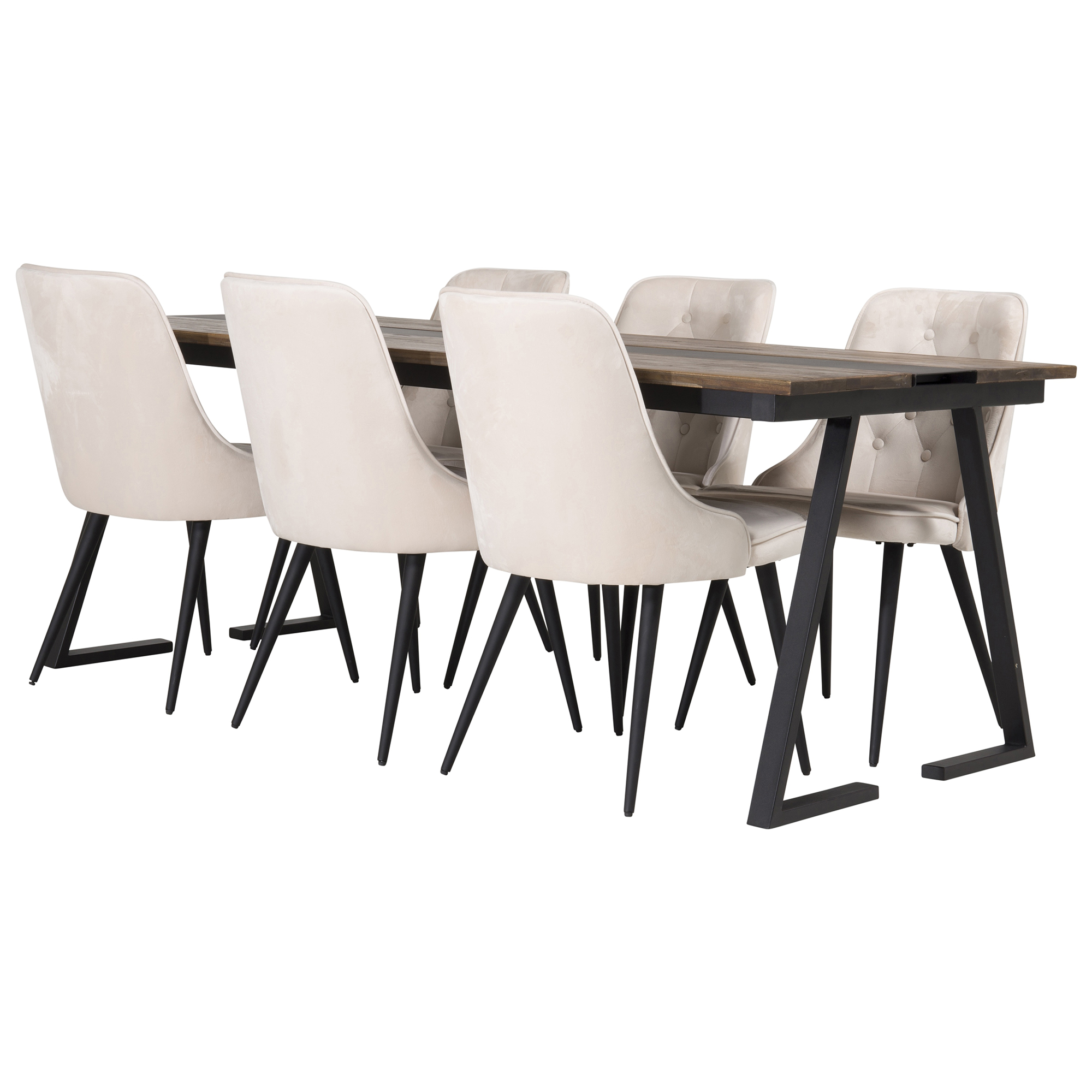 Matgrupp Venture Home Jane med 6 Vera Stolar Sammet