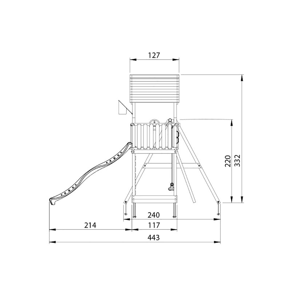 Lektorn Jungle Gym Mansion 2.1 Gungmodul Grön Rutschkana & Sand