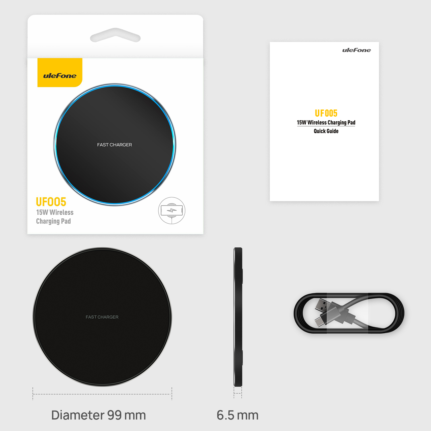 Trådlös Mobilladdare Ulefone 15W Wireless Charging Pad