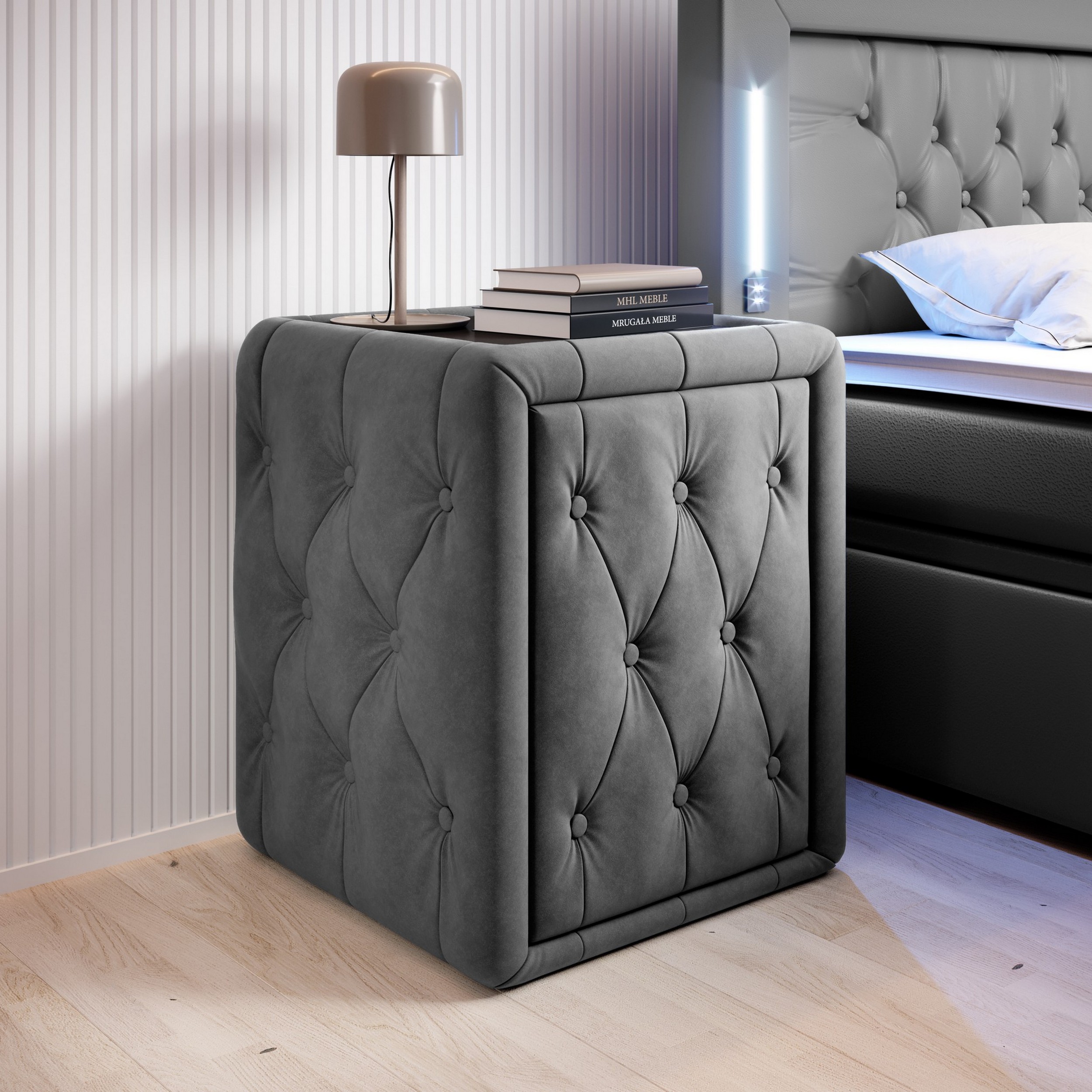 Sängbord Cloud47 Nattduksbord Franco 58cm med Förvaringslåda