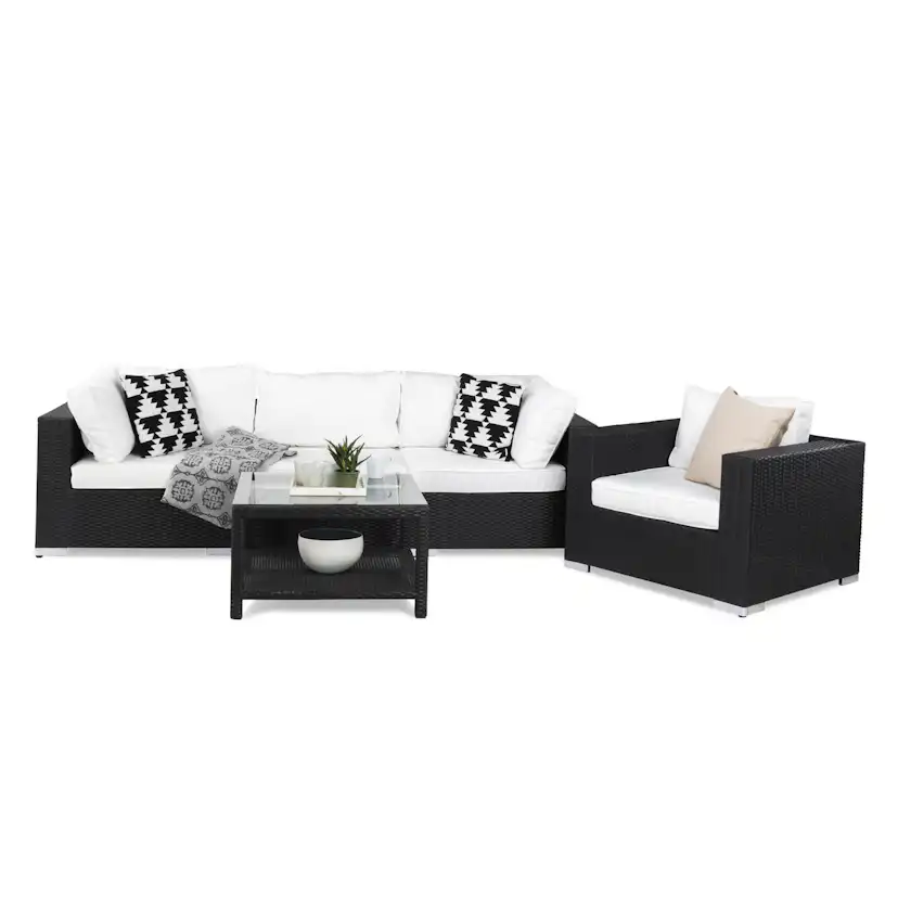 Loungegrupp Comfort Garden Bahamas 4-sits med Fåtölj och Bord 75x75