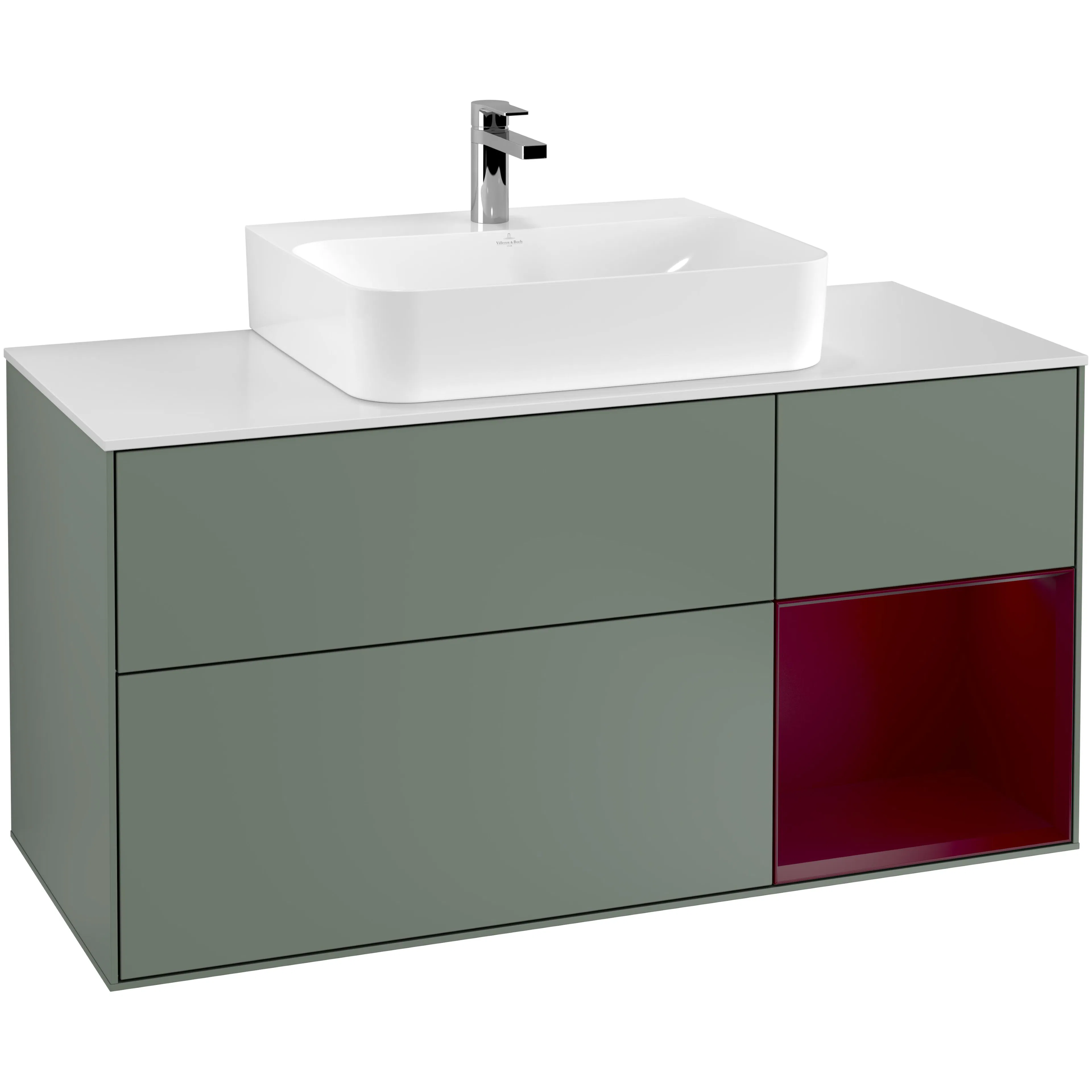 Tvättställsskåp Villeroy & Boch Finion med 3 Lådor Hylla och Bänkskiva för Centrerat Tvättställ