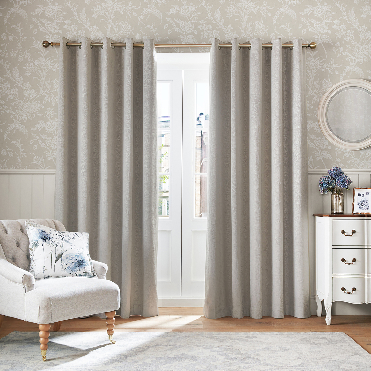 Tapet Laura Ashley Lloyd Grå