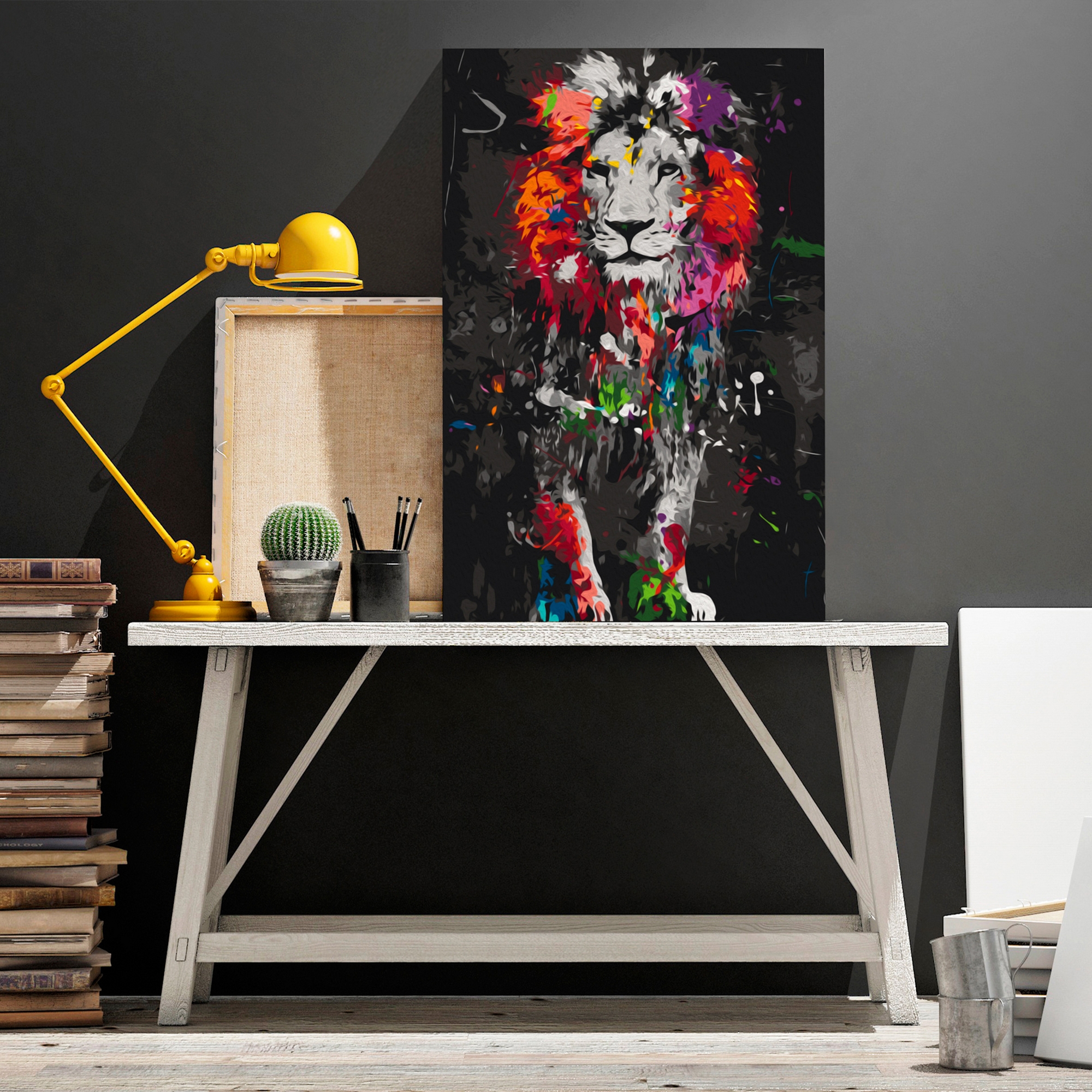 Gör-det-själv Målningar Arkiio Colourful Animals: Lion
