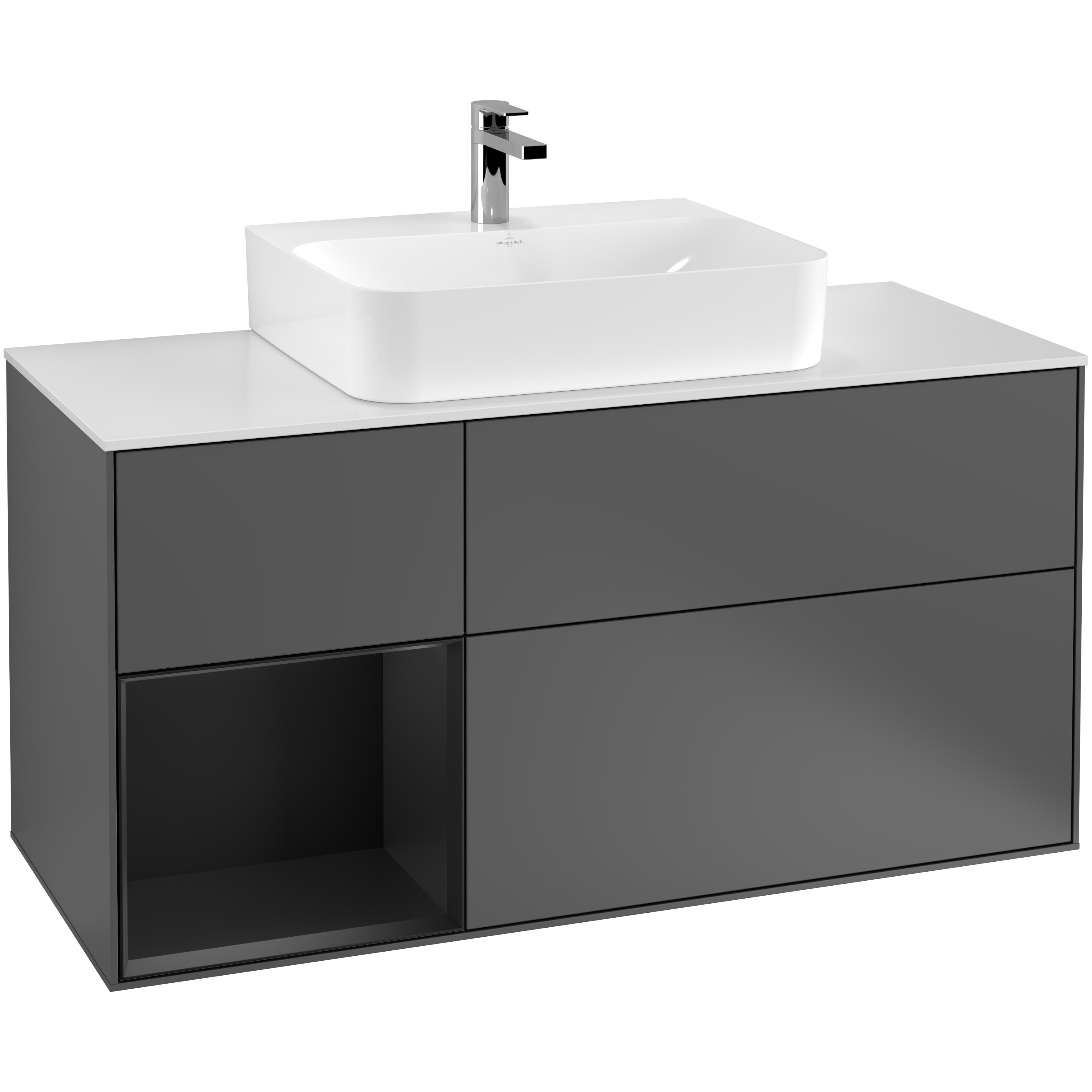 Tvättställsskåp Villeroy & Boch Finion med 3 Lådor Hylla och Bänkskiva för Centrerat Tvättställ