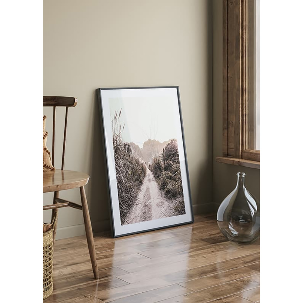 Poster Gallerix Dirt Road In Grass Fields