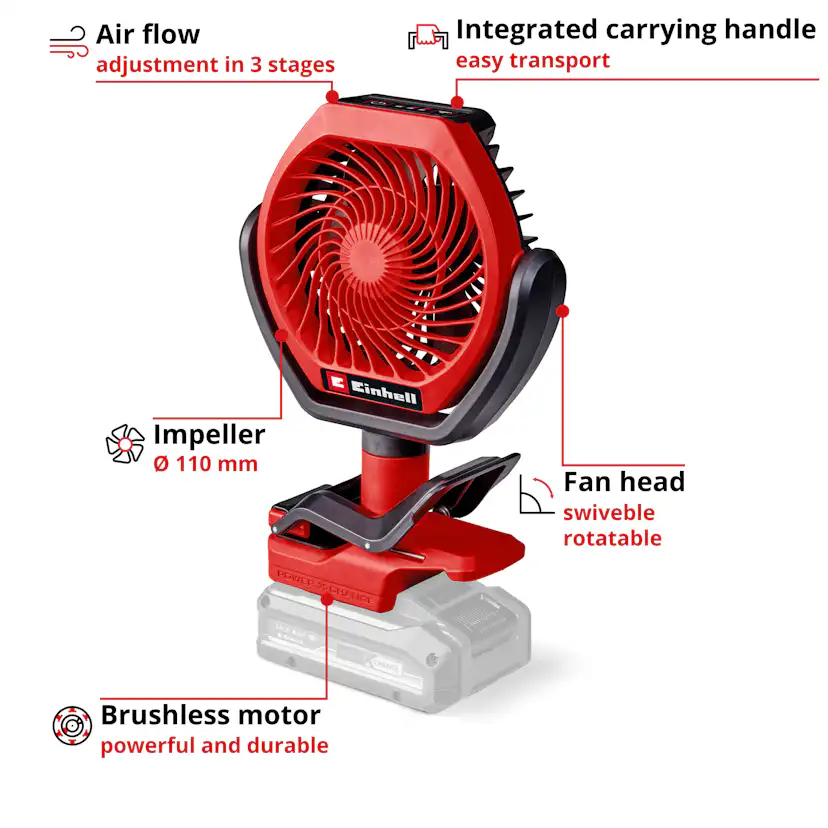 Fläkt Einhell GC-CF 18/110 Li-Solo Sladdlös utan Batteri