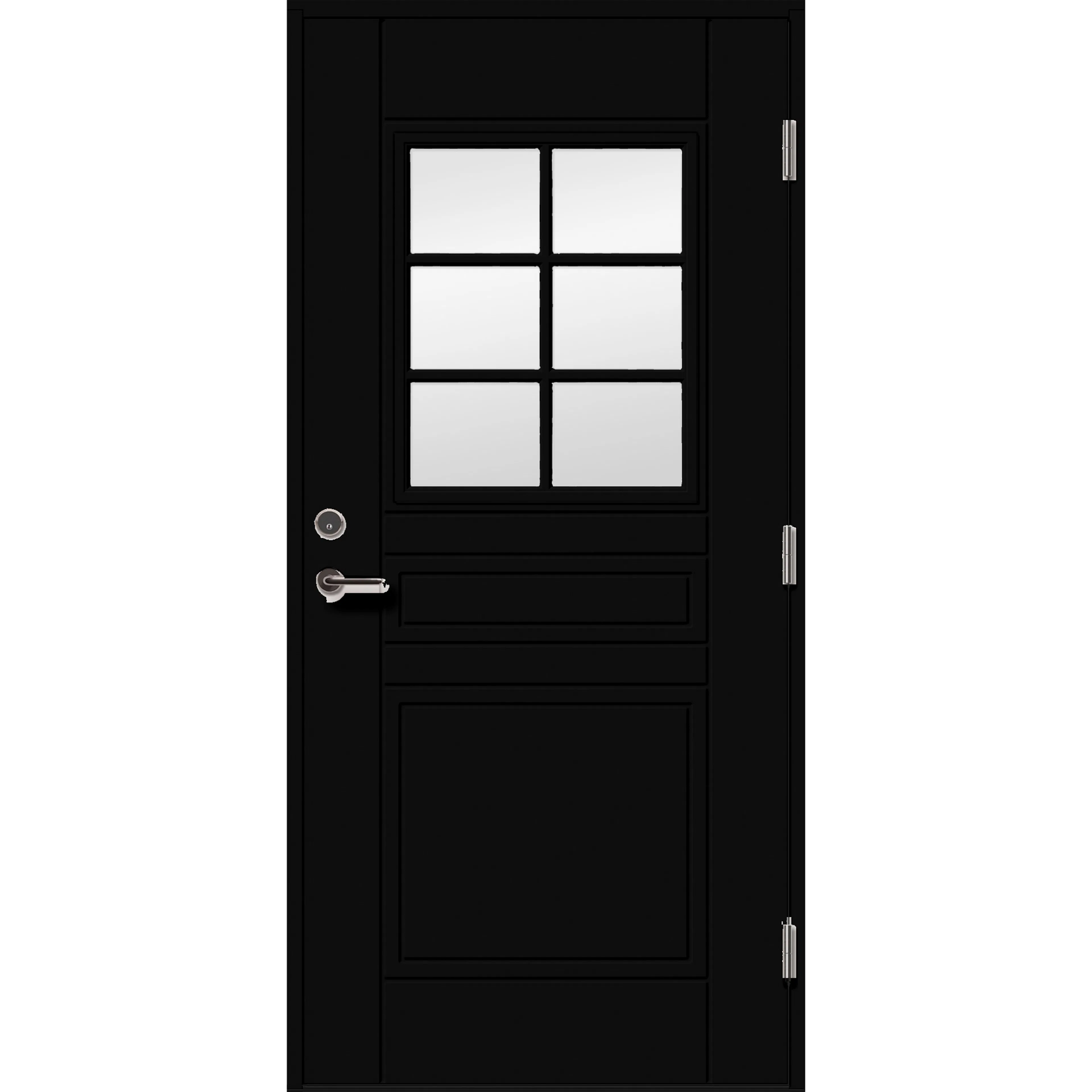 Ytterdörr Skandinaviska Dörrar Klassisk glas Hedemora: 9x20, S-9000-N, Svart