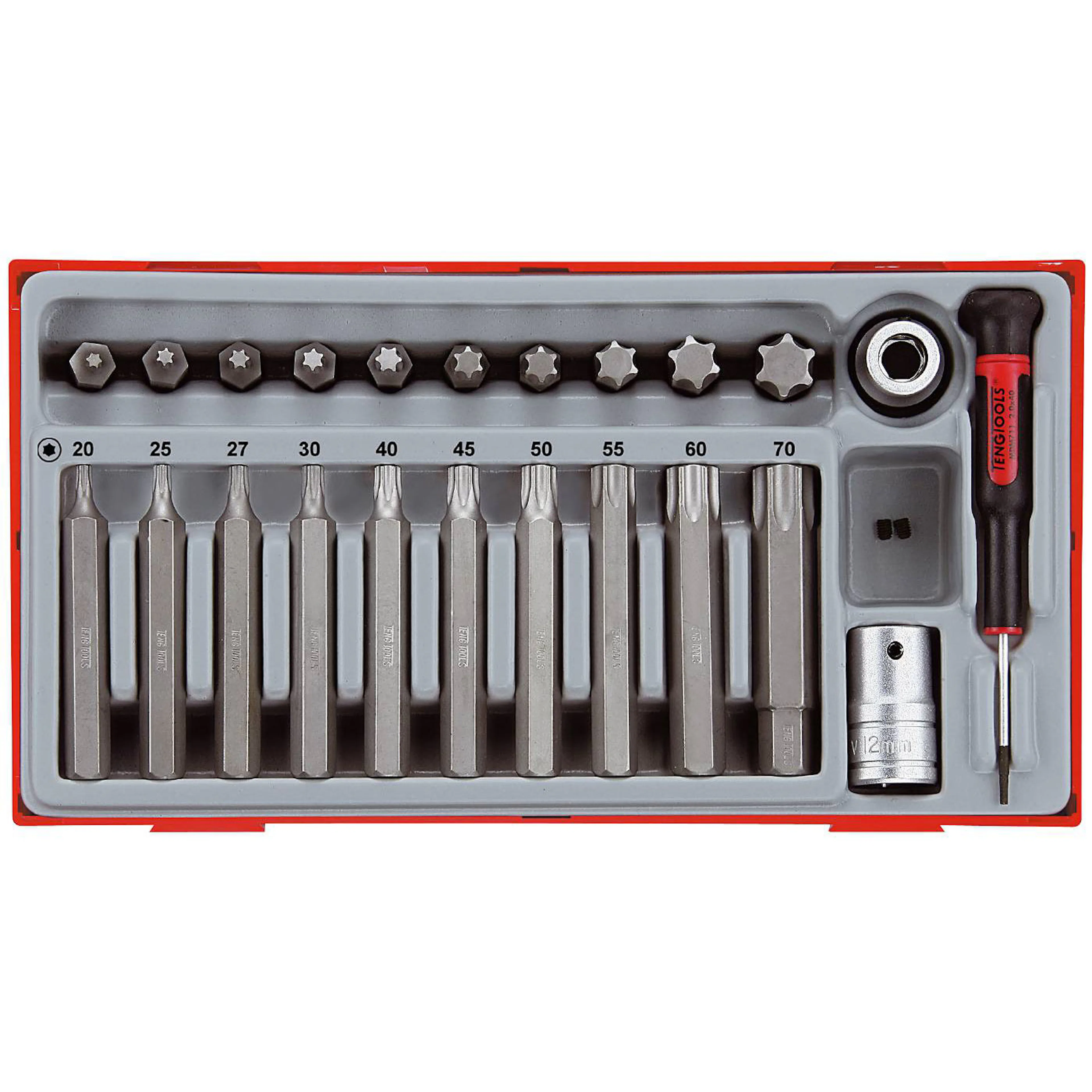 TX-hylssats 23 delars med 1/2 tum fyrkantsfäste Teng Tools TTTX23