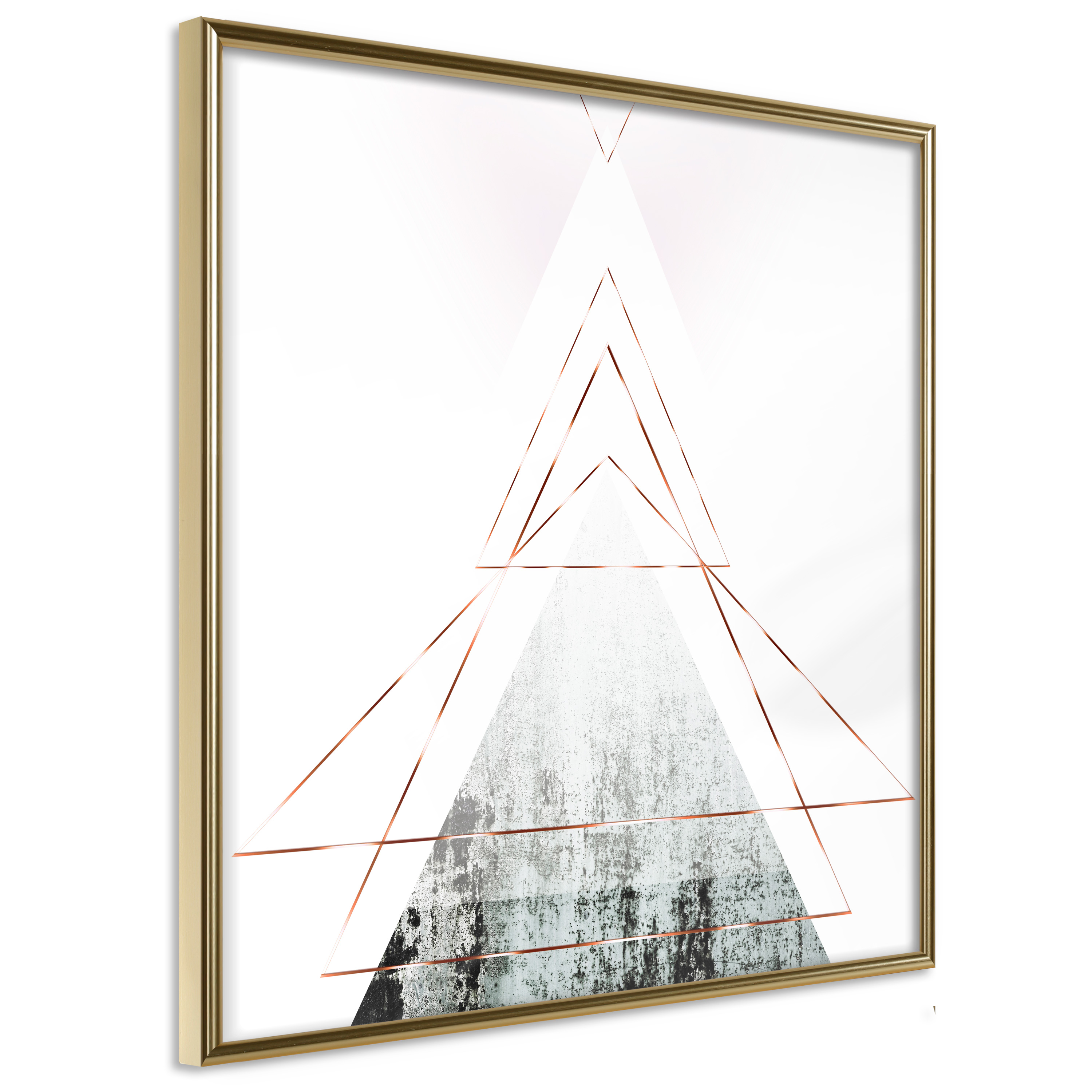 Affisch - Geometric Abstraction (Square) [Poster] 20x20 Guld ram, 20x20 cm