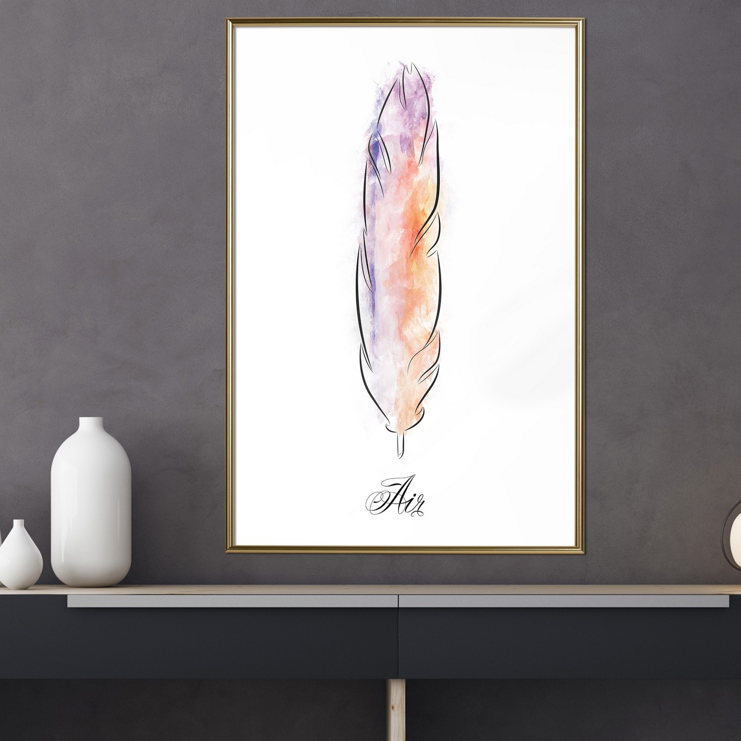 Poster Artgeist Affisch Colourful Feather