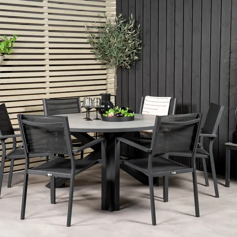 Matgrupp Venture Home Pincy Ø140 med 6 Copacabana Matstolar