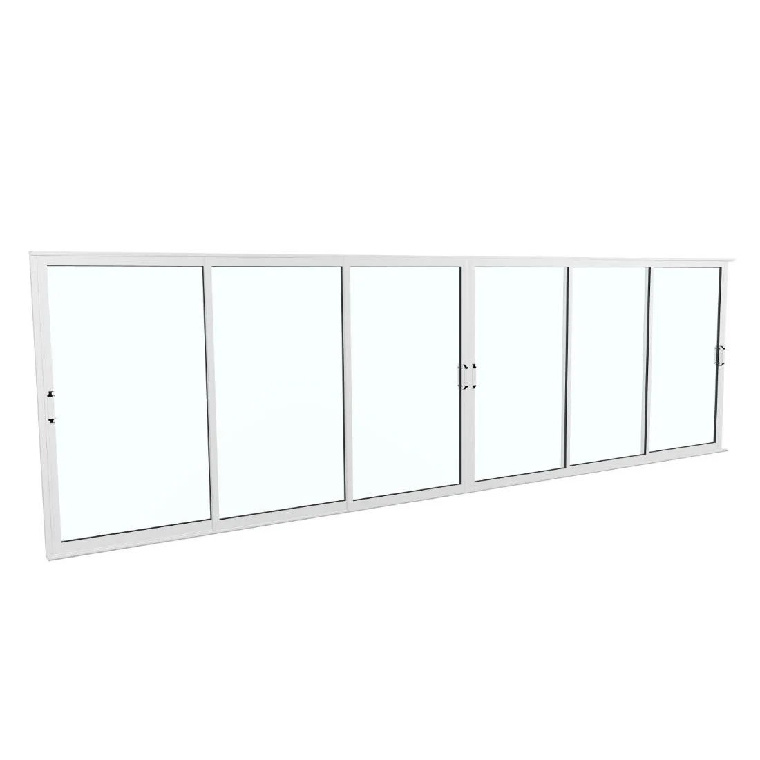 Landskap Skjutdörrsparti Robust B6549mm x H2000 - Vit Året r B6549 x H2000 mm - Vit RAL 9010