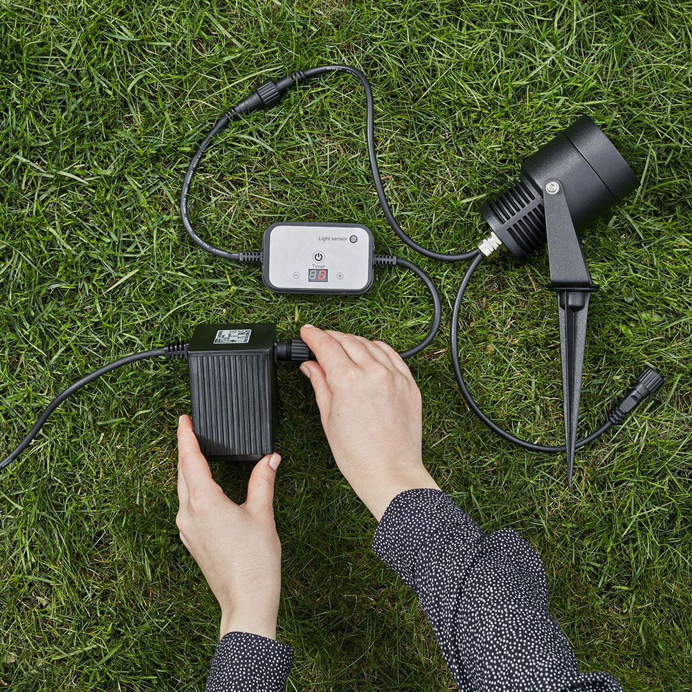 Trädgårdsspot Markslöjd Garden 24 Ljussensor & Timer för Utebelysning