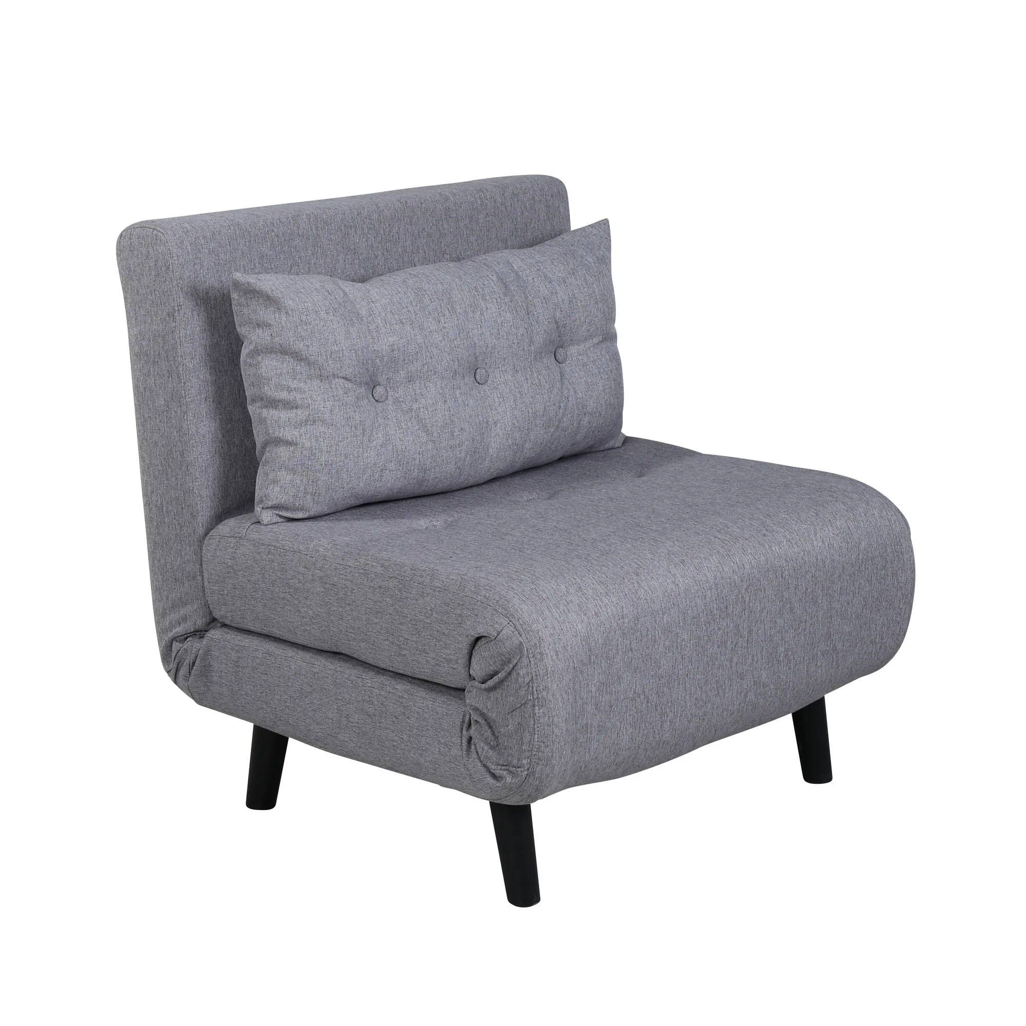 Vicky Folding Bed Single - Black / Steel Grey Fabric Grå
