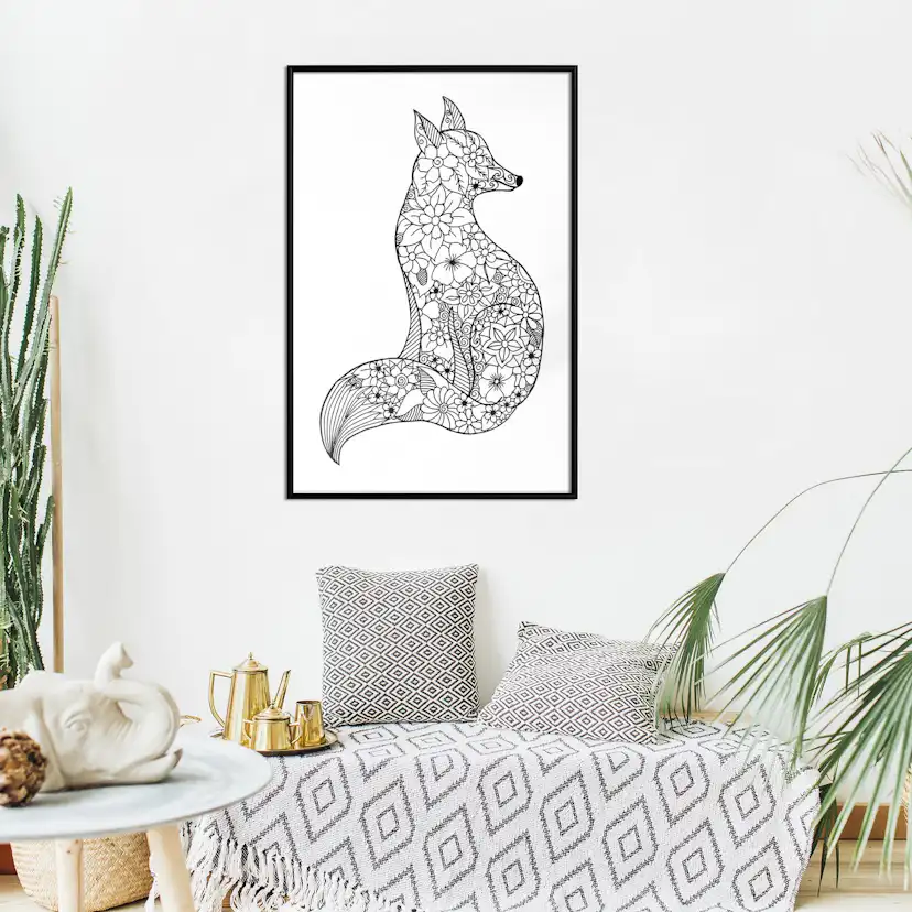 Poster Artgeist Affisch Flower Fox