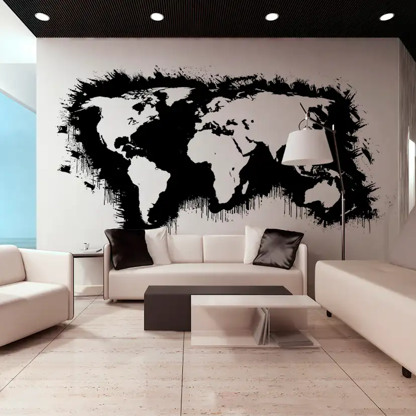 Fototapet XXL Arkiio Vita kontinenter, svart hav ... 550x270 cm