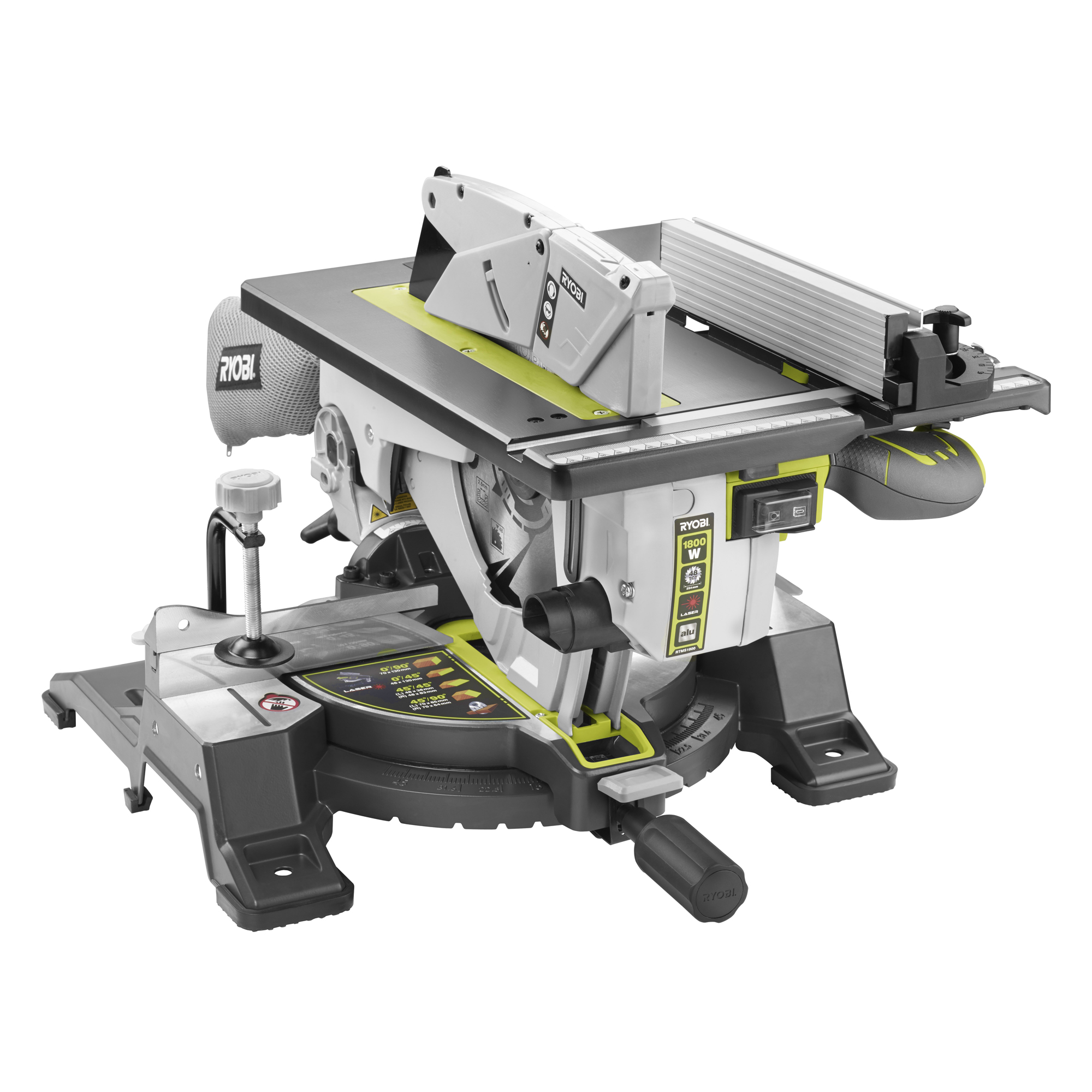 Kombinationssåg RYOBI RTMS1800-G 1800W 4800rpm El & Sladd
