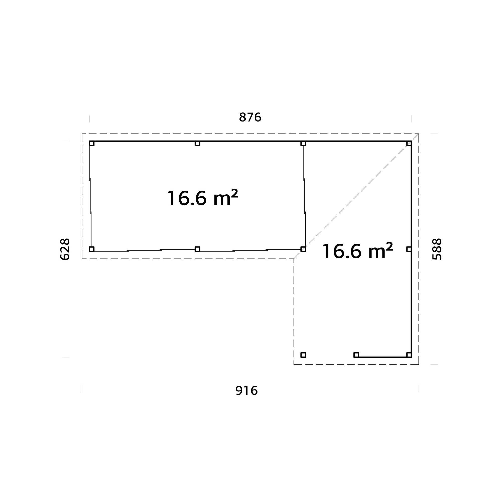 Uterum Palmako Lenna 33,2 m2 Set 721 Slide Plus