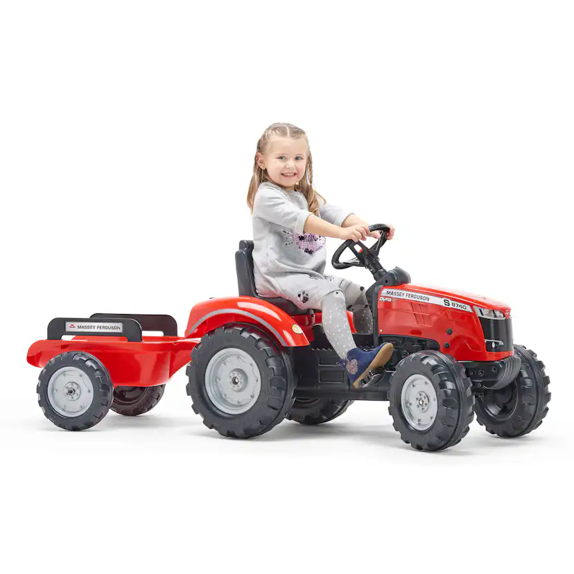 Trampbil FALK Traktor med vagn Massey Ferguson